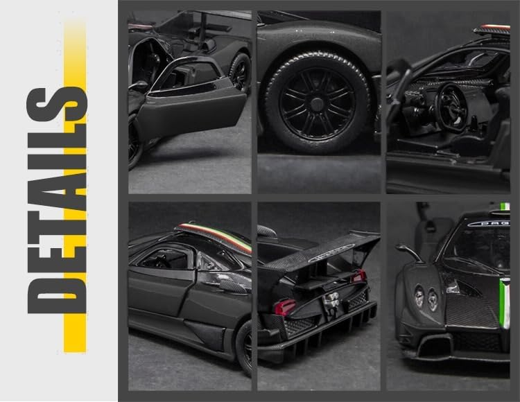 MSZ Pagani ZONDA Revolucion Car 1:32 Die-Cast Replica - Black - Laadlee