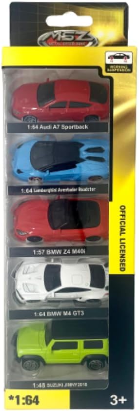 MSZ G5 Series Car 1:64 Die-Cast Replica - Audi, Aventador, BMW, Jimny (5pcs) - Laadlee