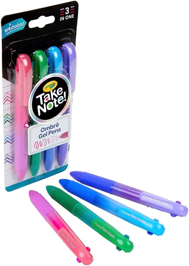 Crayola Take Note Washable Gel Pens Ombre - Pack of 4 - Laadlee