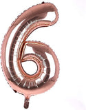 Brain Giggles 6 Number Foil Balloon 40inch - Rose Gold