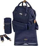 BabaBing Mani Vegan Leather Diaper Bag With Hooks And Changing Pad – Navy