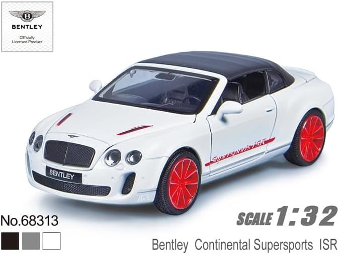 MSZ Bentley Continental Super Sports ISR Car 1:32 Die-Cast Replica - White - Laadlee