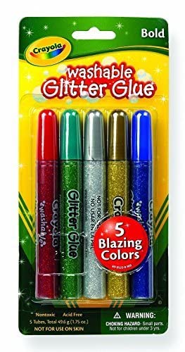 Crayola Washable Bold Blazes Glitter Glue - Pack of 5 - Laadlee