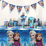 Brain Giggles Frozen Birthday Disposable Tableware Set for 10 Kids – 136 Pcs