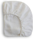 Mushie Crib Sheet Small White - Laadlee