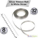 Brain Giggles Silver 16 Inch Happy Birthday Foil Balloons Banner