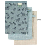 Trixie Muslin Washcloths 3-Pack Mix - Enchanting Elephant