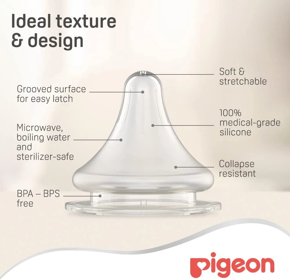 Pigeon Wide Neck Peristaltic Plus Nipple (M) - Pack of 1