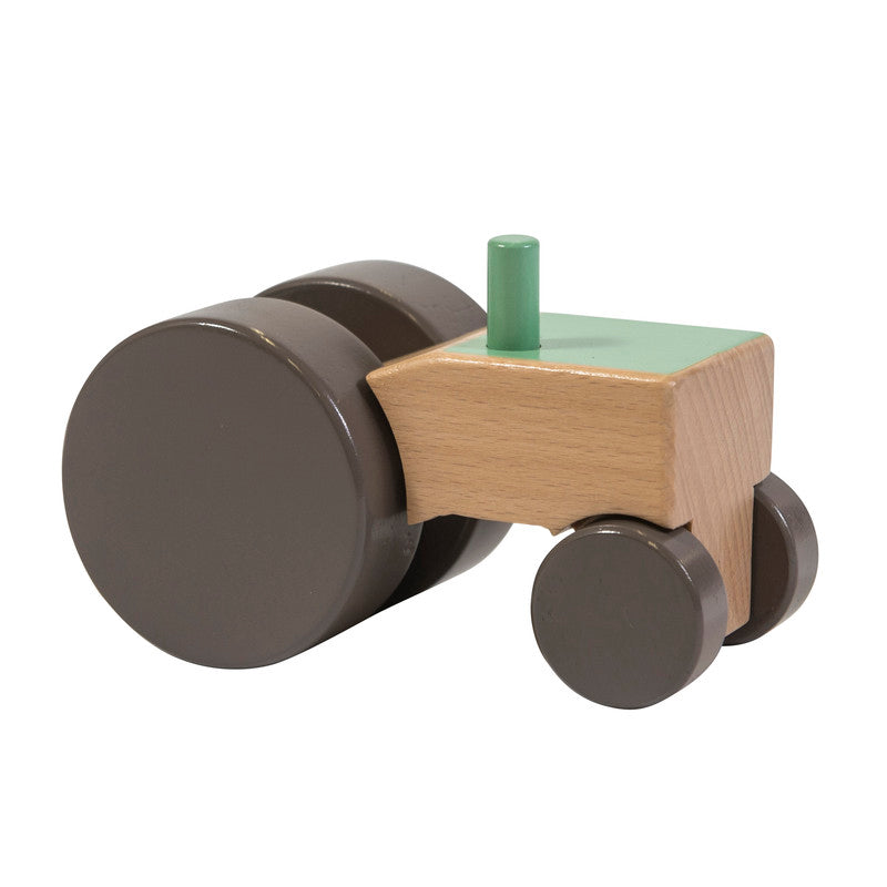 Sebra Wooden Tractor - Green - Laadlee