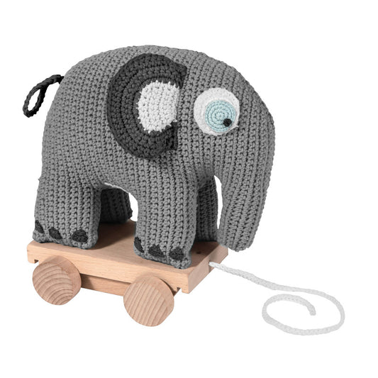 Sebra Crochet Pull-Along Toy Fanto The Elephant - Laadlee