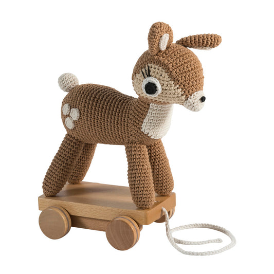 Sebra Crochet Pull-Along Toy Deer - Laadlee