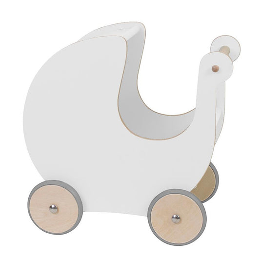 Sebra Wooden Doll Pram - Classic White - Laadlee