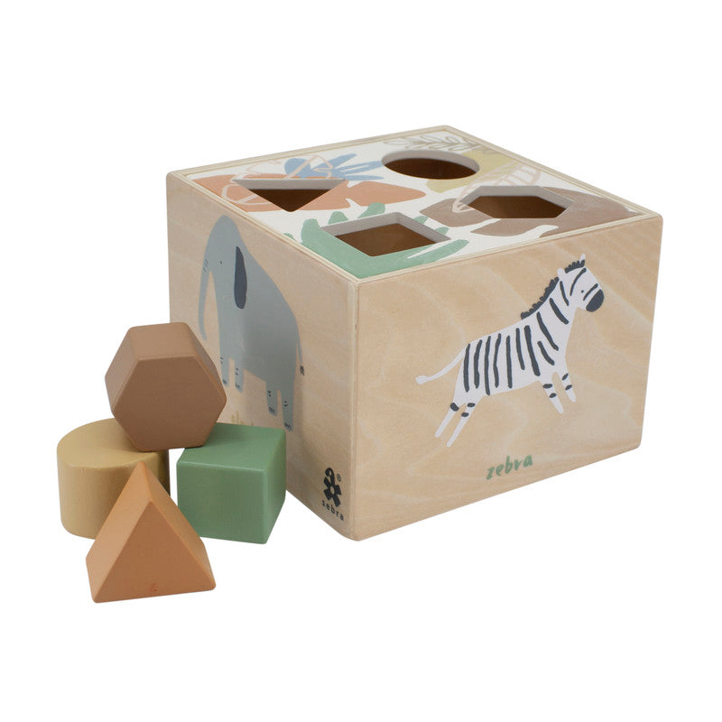 Sebra Wooden Shape Sorter - Wildlife - Laadlee