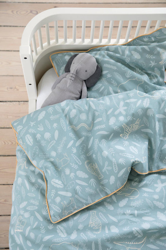 Sebra Bay Bed Linen - Wildlife - Eucalyptus Blue - Laadlee