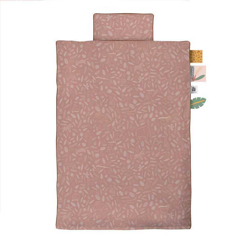 Sebra Junior Bed Linen - Wildlife - Sunset Pink - Laadlee