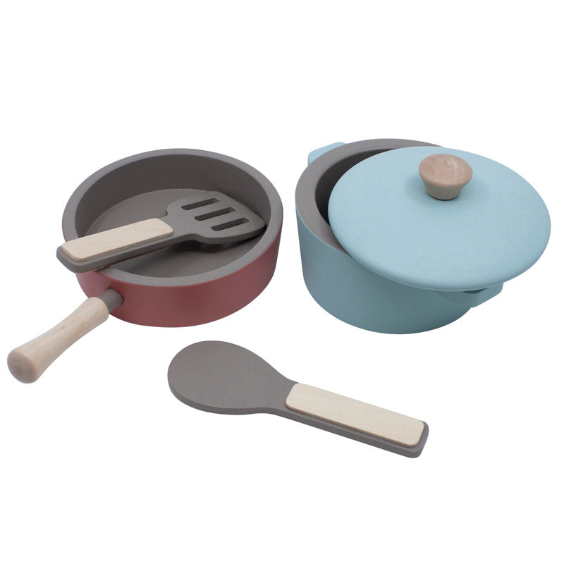 Sebra Wooden Kitchen Tools Set - Warm Grey - Laadlee