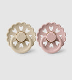 Frigg Fairytale Silicone Baby Pacifier 0-6M, 2Pack, Cream/Blush - Size 1 - Laadlee