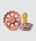 Frigg Fairytale Latex Baby Pacifier 6M-18M, 2Pack, Pretty In Peach/Primrose - Size 2 - Laadlee