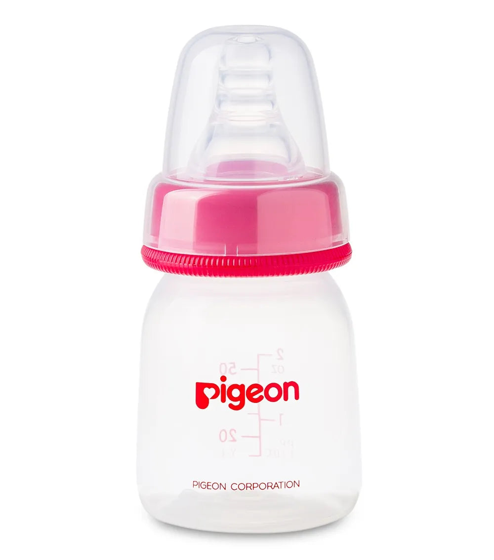 Pigeon Plastic Feeding Bottle with Transparent Cap 50ml - Assorted