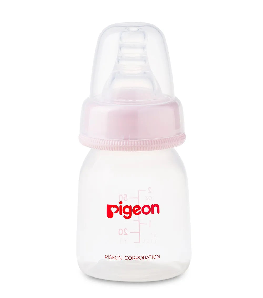 Pigeon Plastic Feeding Bottle with Transparent Cap 50ml - Assorted