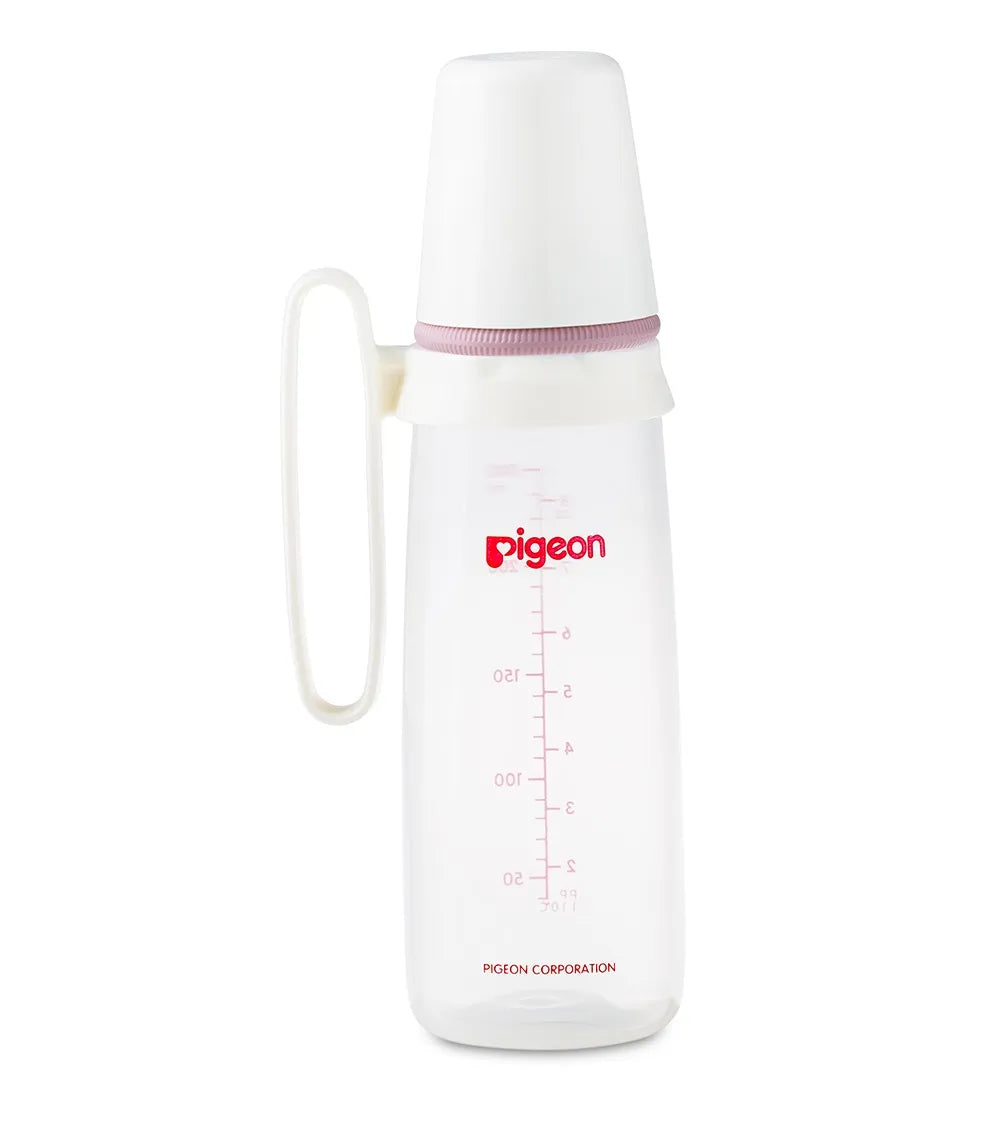 Pigeon Plastic Feeding Bottle With Handle 240ml - Assorted