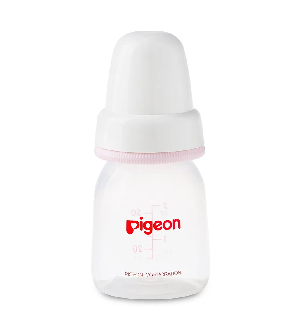 Pigeon Plastic Feeding Bottle with White Cap 50ml - Assorted