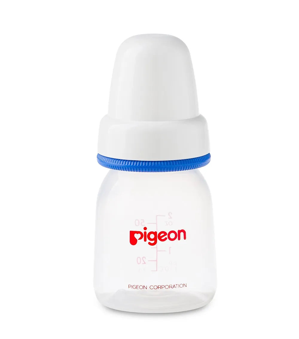 Pigeon Plastic Feeding Bottle with White Cap 50ml - Assorted