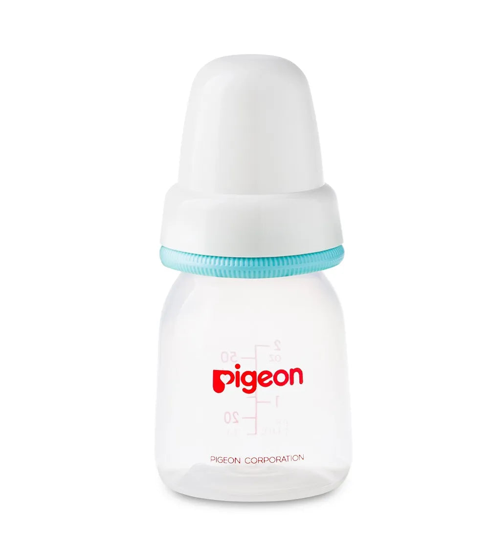 Pigeon Plastic Feeding Bottle with White Cap 50ml - Assorted