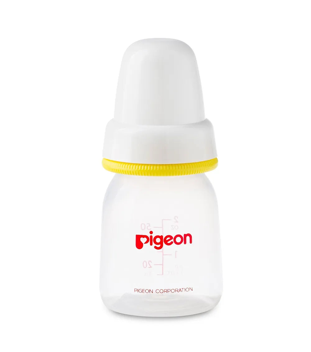 Pigeon Plastic Feeding Bottle with White Cap 50ml - Assorted