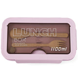 Eazy Kids 2 Compartment Lunch Box With Utensils 1100ml - Purple