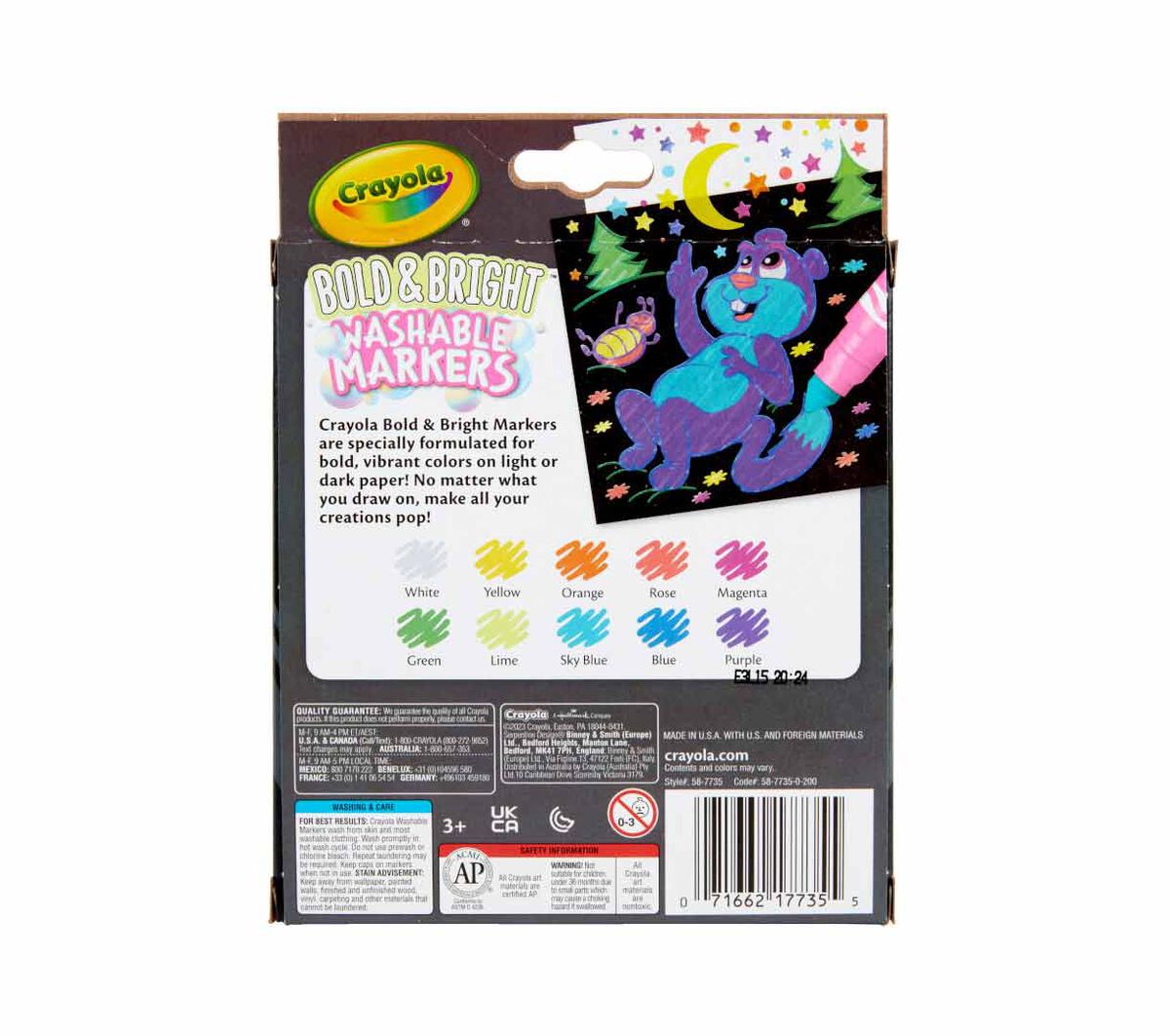 Crayola -Bold & Bright Broad Line Marker - Pack of 10 - Laadlee