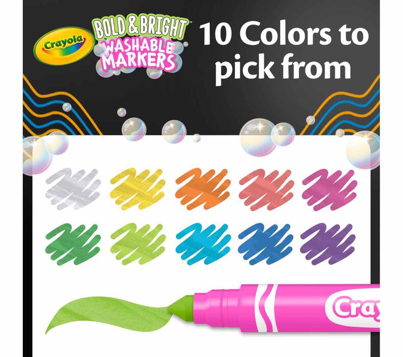 Crayola -Bold & Bright Broad Line Marker - Pack of 10 - Laadlee