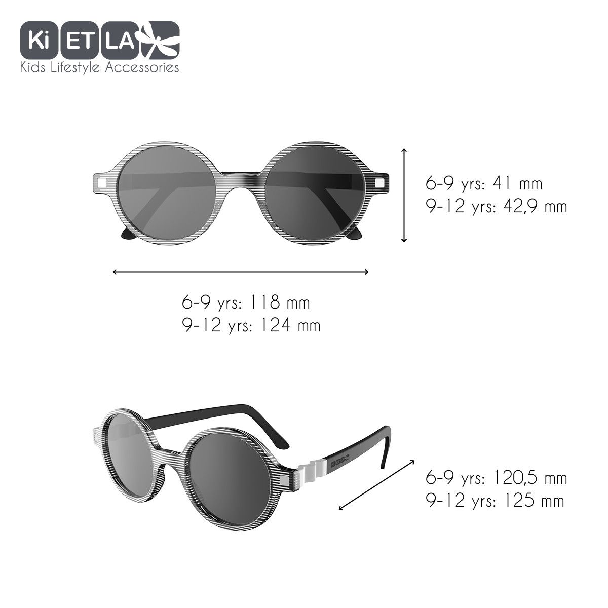 Ki ET LA Kids Sunglasses Crazyg - Zag Round - Stripe - Laadlee