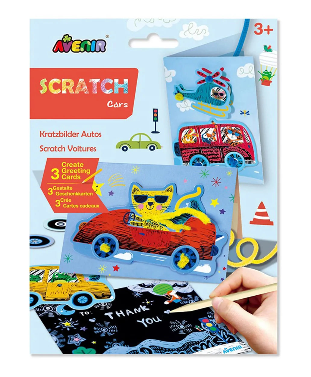 Avenir Scratch Greeting Cards Set - Cars - Laadlee