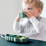 Done By Deer Silicone Stick & Stay Snack Plate Croco - Green