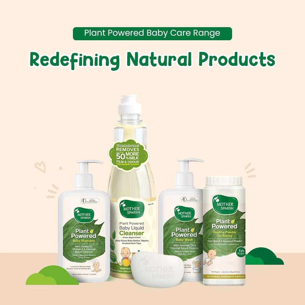 Mother Sparsh Plant Powered Baby Liquid Cleanser - 500ml Bottle - Laadlee