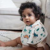 Anvi Baby Set of 3 Organic Bamboo Burp & Bib Cloth - Dino Circus