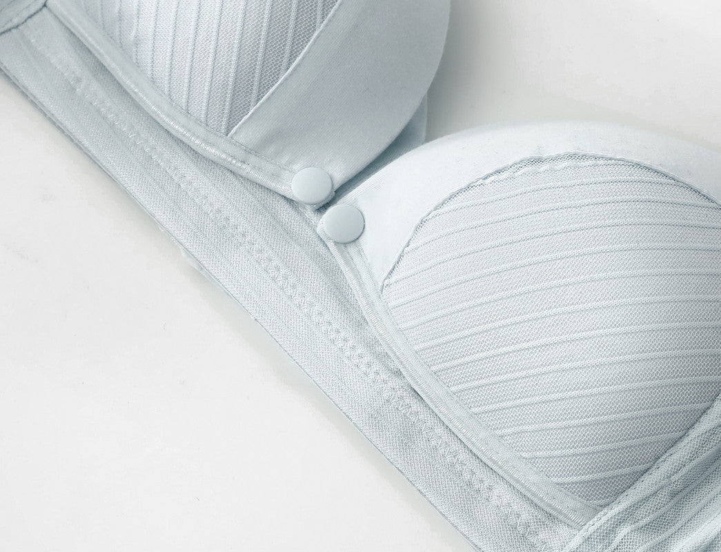 Okus Comfy Cotton Maternity & Nursing Bra - Light Grey - Laadlee