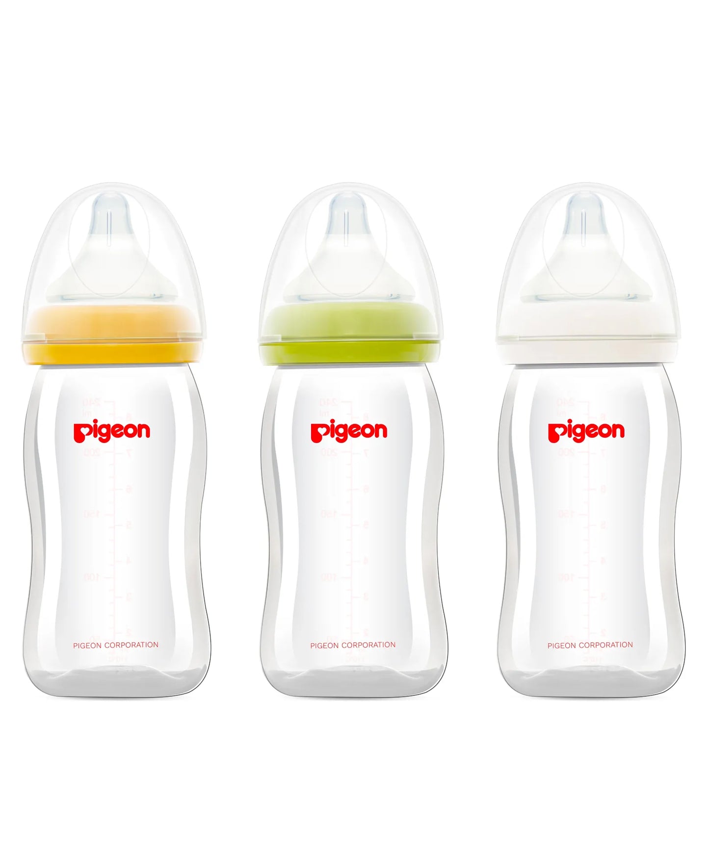 Pigeon Plastic Wide Neck Feeding Bottle 240ml  - Assorted