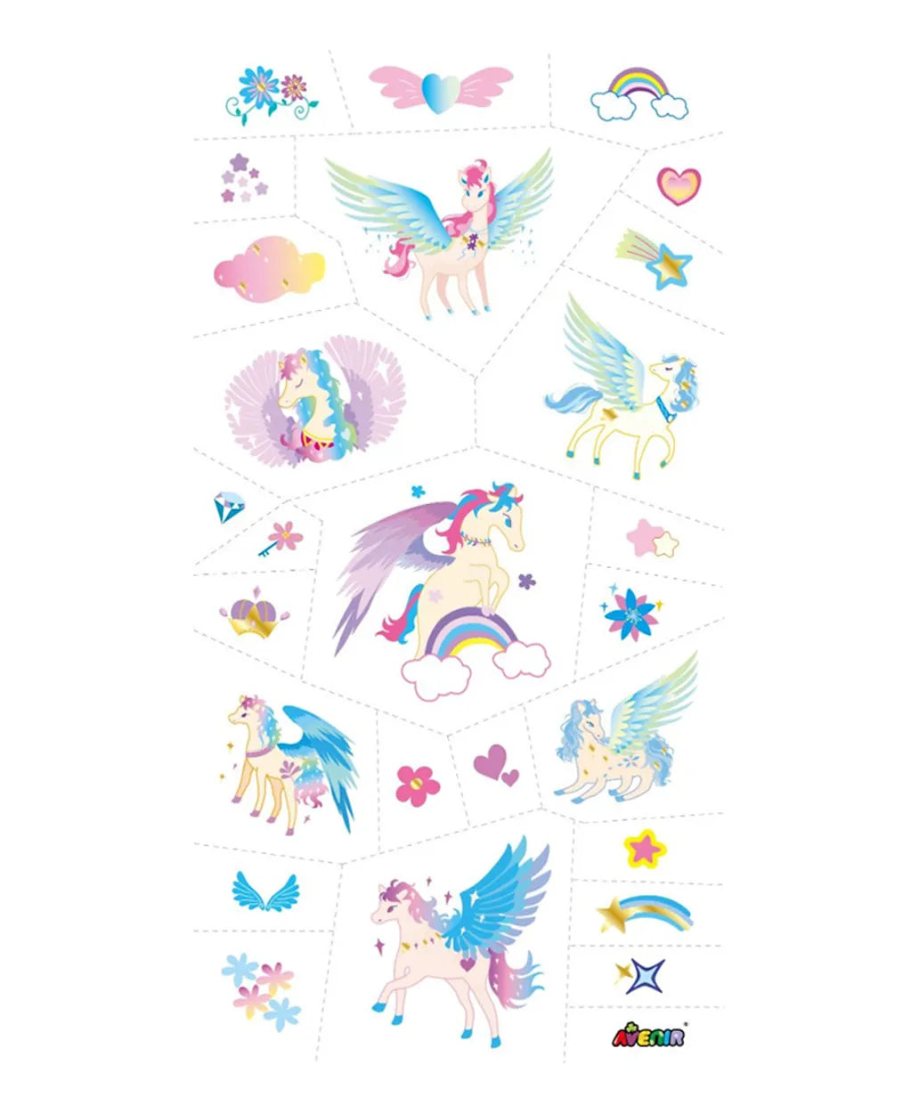 Avenir Tattoo Sticker - Pegasus Series - 52pc - Laadlee