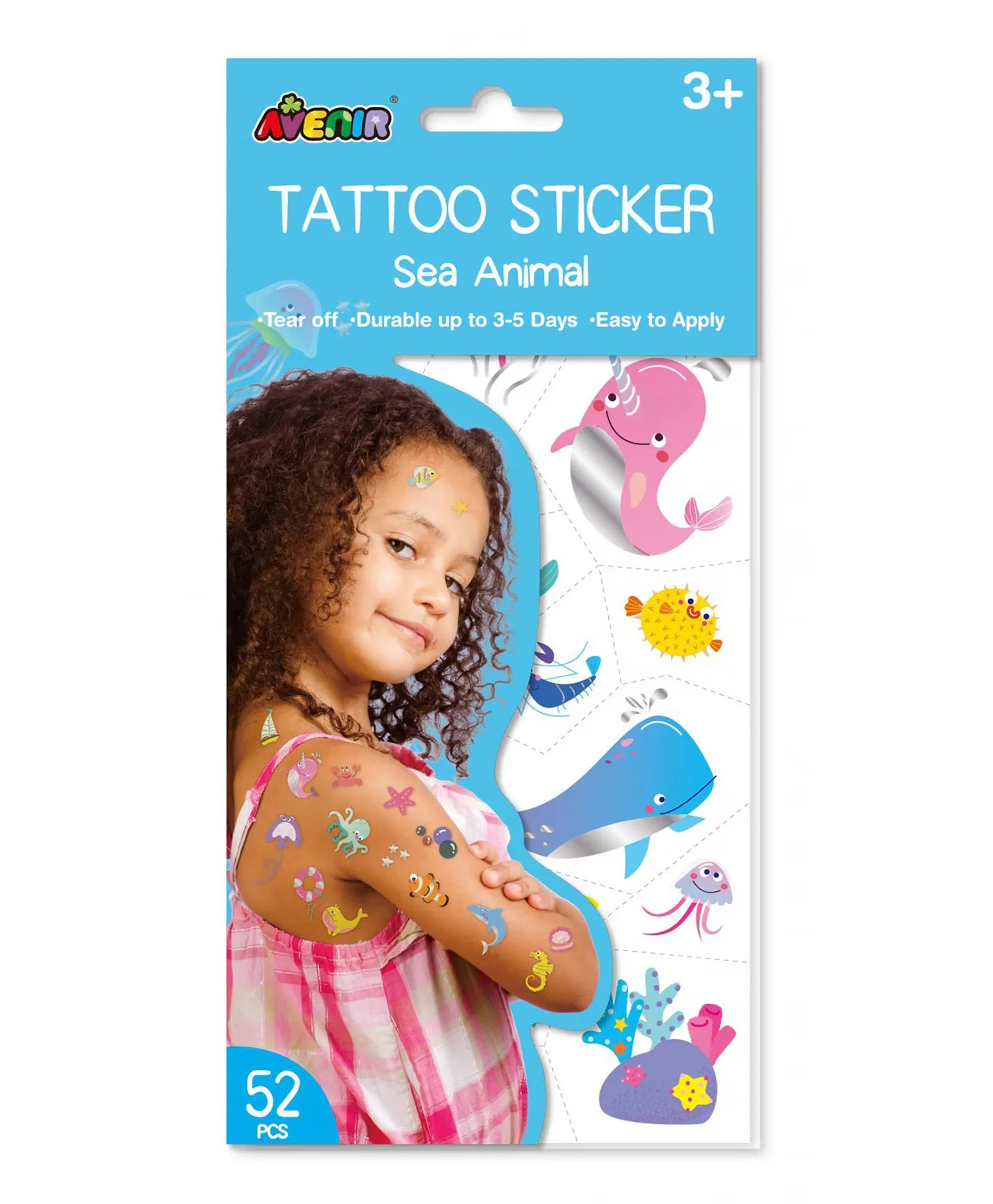 Avenir Tattoo Sticker - Sea Animal - 52pc - Laadlee