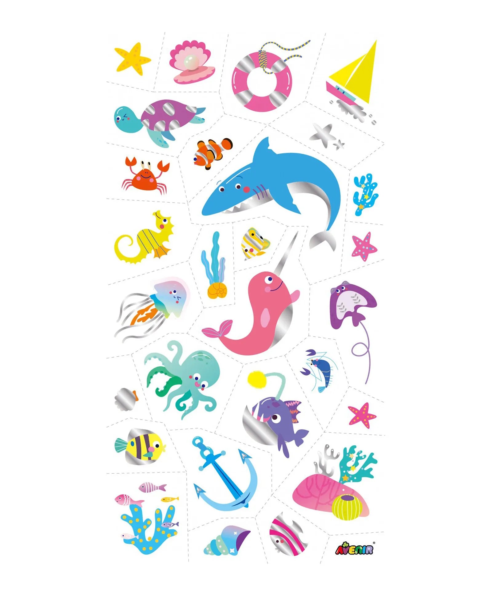 Avenir Tattoo Sticker - Sea Animal - 52pc - Laadlee