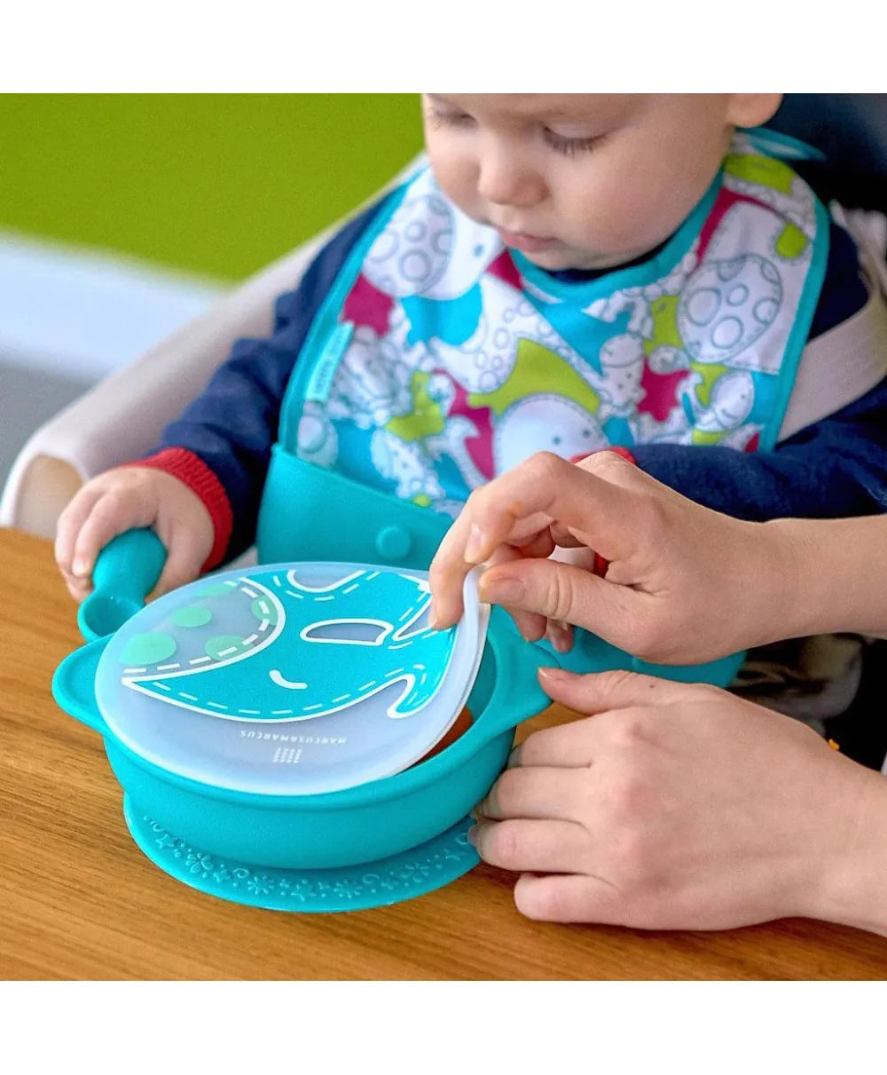 Marcus & Marcus - Silicone Toddler First Self Feeding Set - Ollie - Laadlee