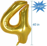 Brain Giggles 4 Number Foil Balloon 40inch - Gold