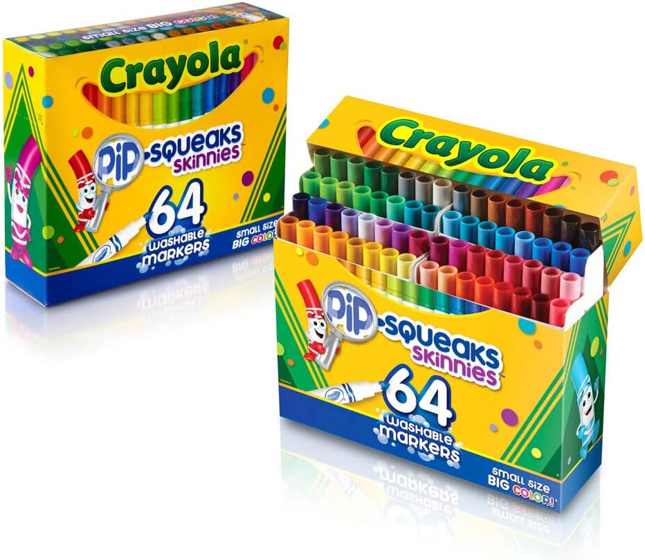 Crayola Washable Pip-Squeaks Skinnies Markers - Pack of 64 - Laadlee