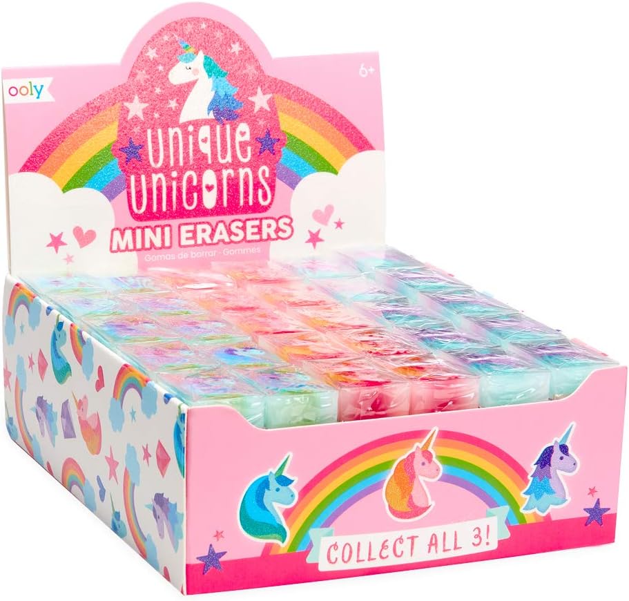 Ooly Unique Unicorns Mini Erasers-Display - Pack of 30