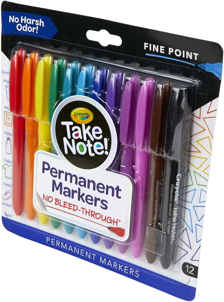 Crayola Permanent Markers - Water Based - Pack of 12 - Laadlee
