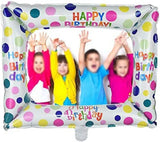 Brain Giggles Happy Birthday Photo Frame Foil Balloon - White