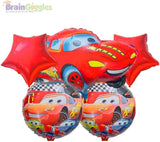 Brain Giggles Lightning McQueen Cars Foil Balloons - 5 Pcs