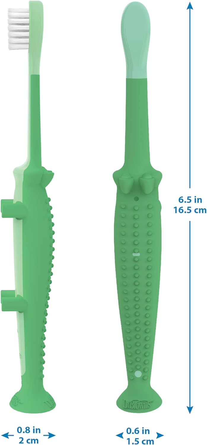 Dr. Brown's Toddler Crocodile Toothbrush - Green